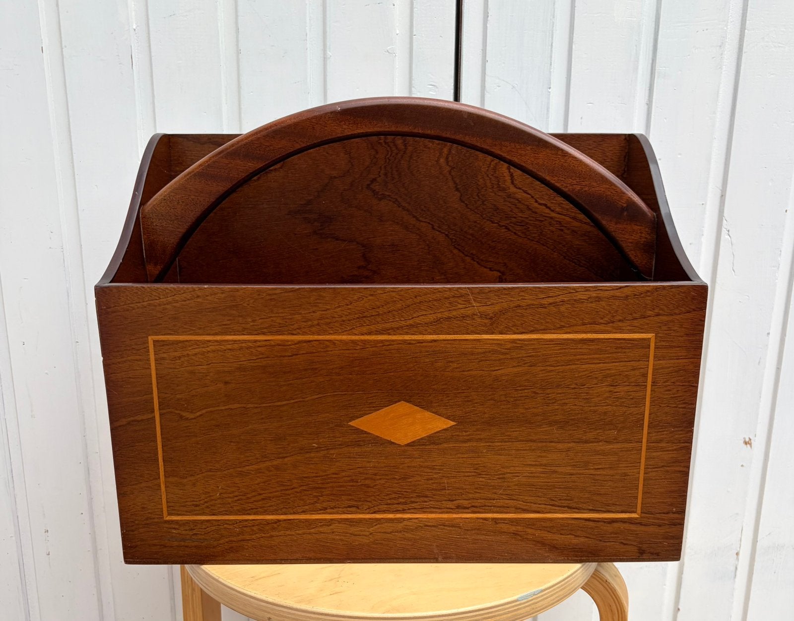 Vintage houten tijdschriftenhouder, Ophalen, Gebruikt, Hout
