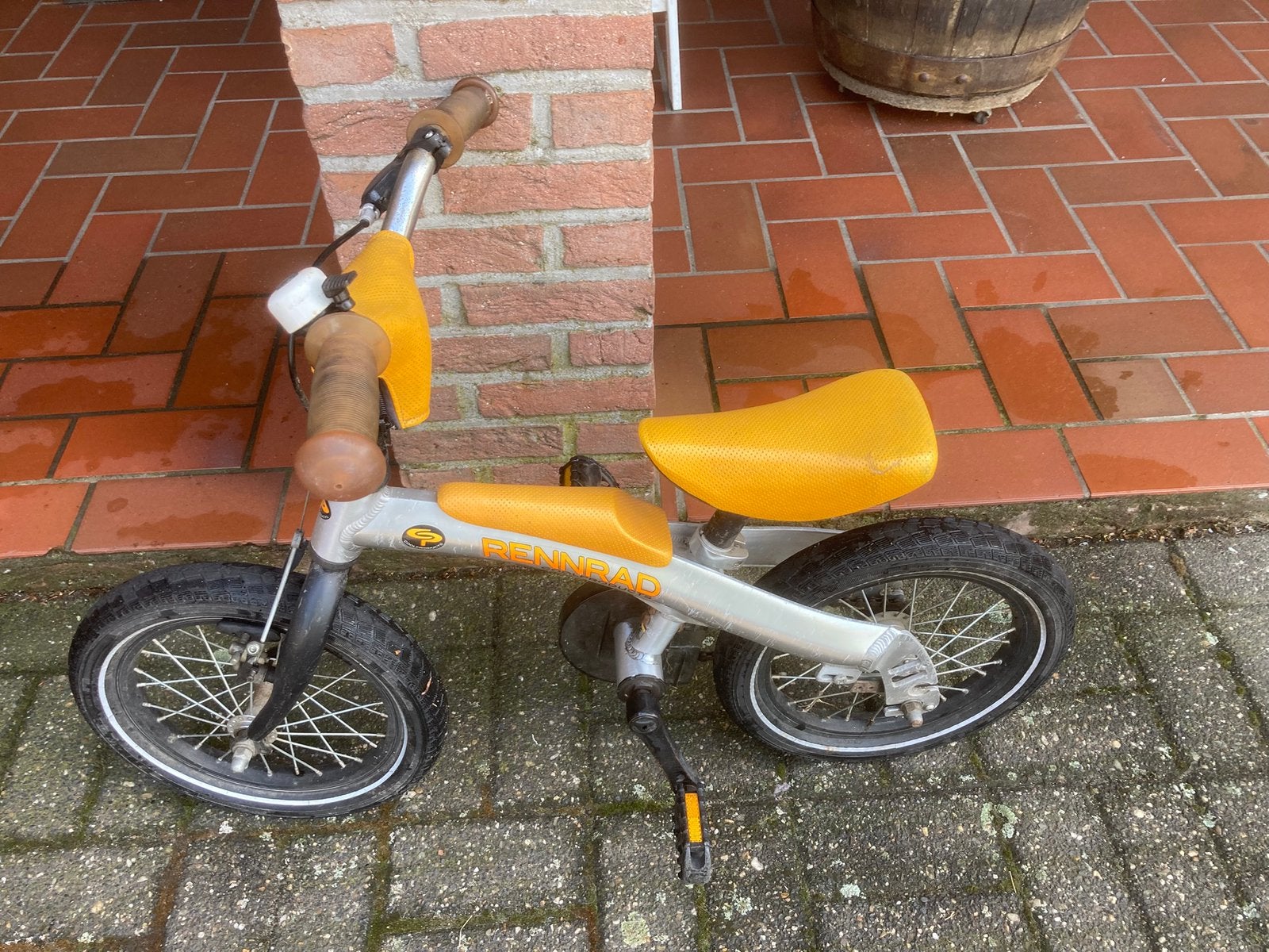 Aluminium Loopfiets - kinderfiets 14 inch  2 in 1, Ophalen, Gebruikt, Terugtraprem, Minder dan 16 inch