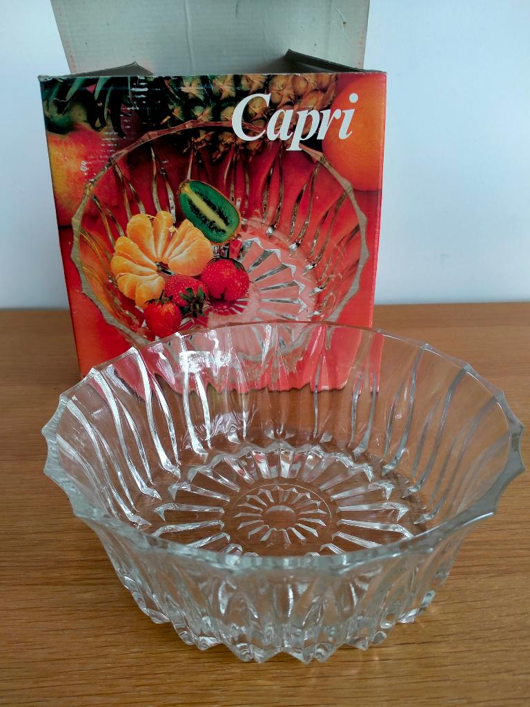 Glazen slaschaal "Capri" - SAVAM, Altara, Italië, Schaal, Rond, Ophalen of Verzenden, Glas