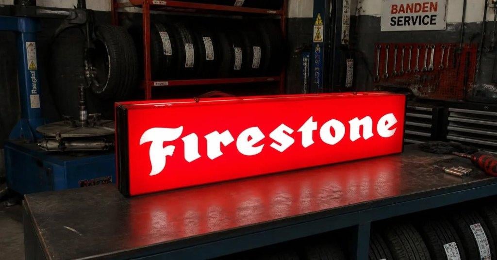 Toffe lichtbak Firestone, vintage maar nieuw in de doos!, Verzamelen, Ophalen, Zo goed als nieuw, Lichtbak of (neon) lamp