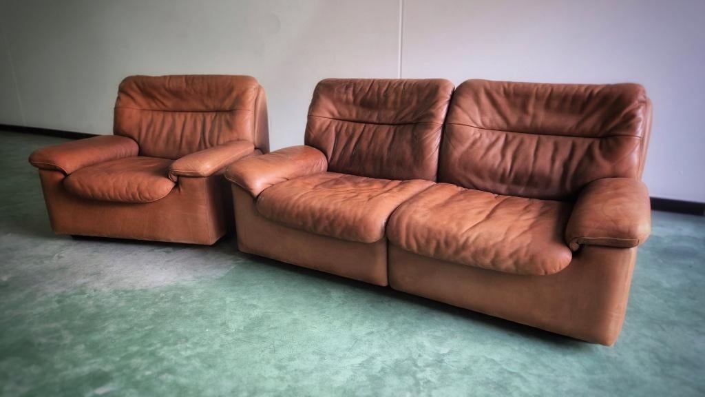 Modèle DS66 2 places et 1 place en cuir vintage De Sede, Maison & Meubles, Canapés | Coins salons complets, Utilisé, Bois, Cuir