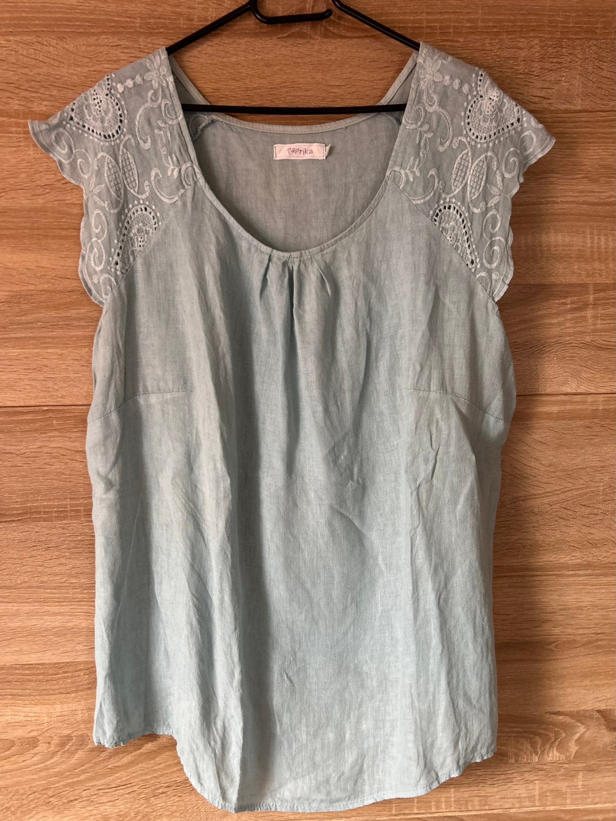 Lichtblauw Paprika Blouse, Kleding | Dames, Ophalen of Verzenden, Zo goed als nieuw, Blauw, Zonder mouw