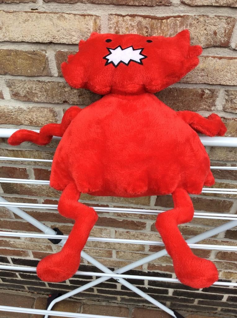 KNUFFEL MONSTER ZO GOED ALS NIEUW EN GEWASSEN, Ophalen of Verzenden, Zo goed als nieuw, Rood, Wasbaar