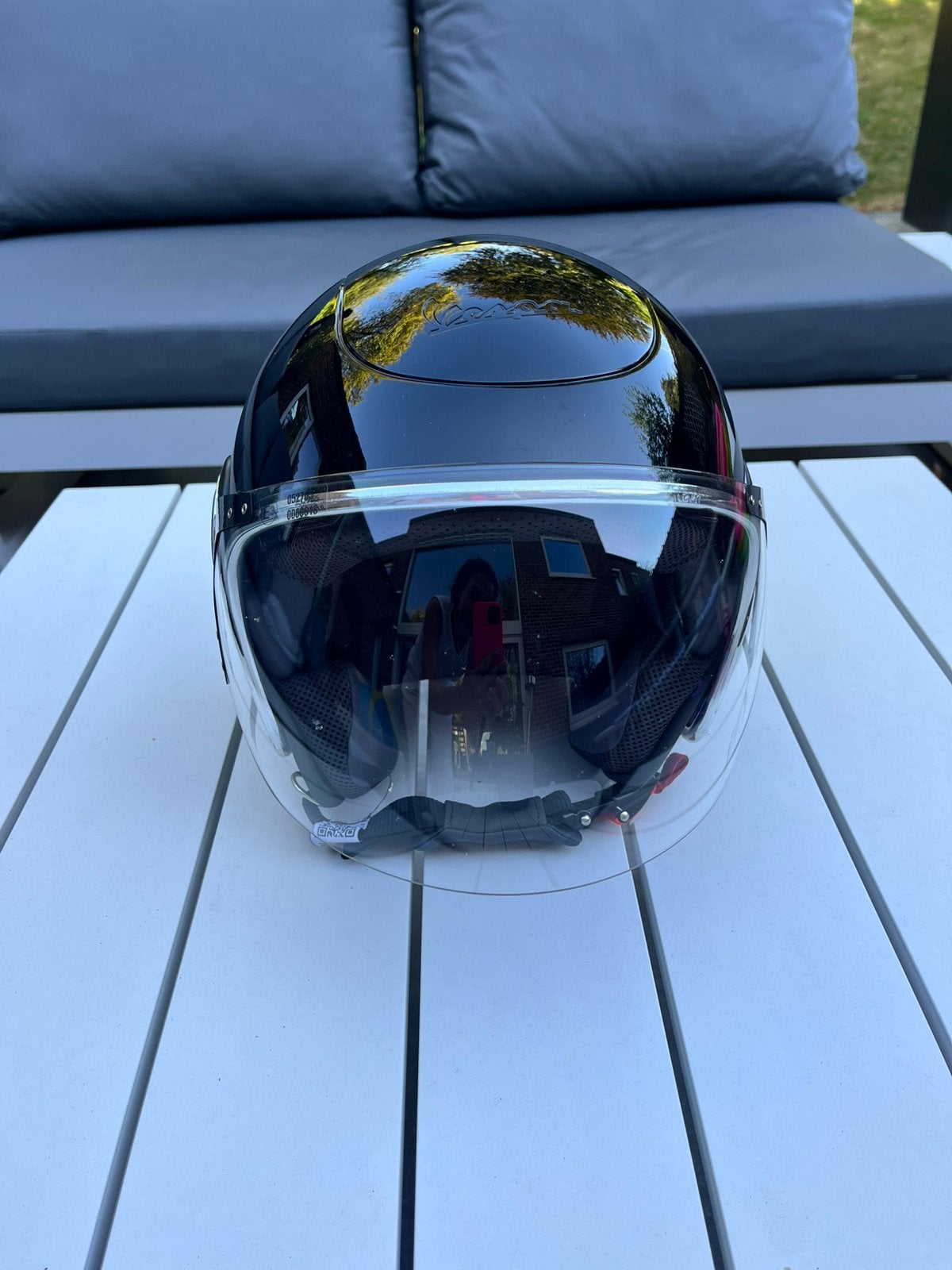 Casque Vespa Noir brillant Small, Motoren, Kleding | Motorhelmen, Jethelm, S, Tweedehands, Ophalen