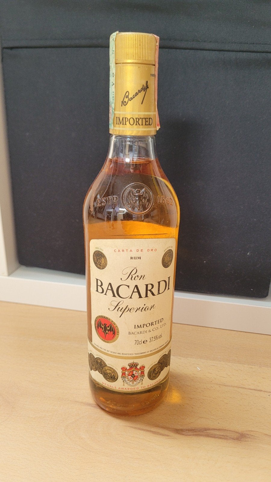 Bacardi carta de oro imported 2 rum fles, Ophalen of Verzenden, Vol