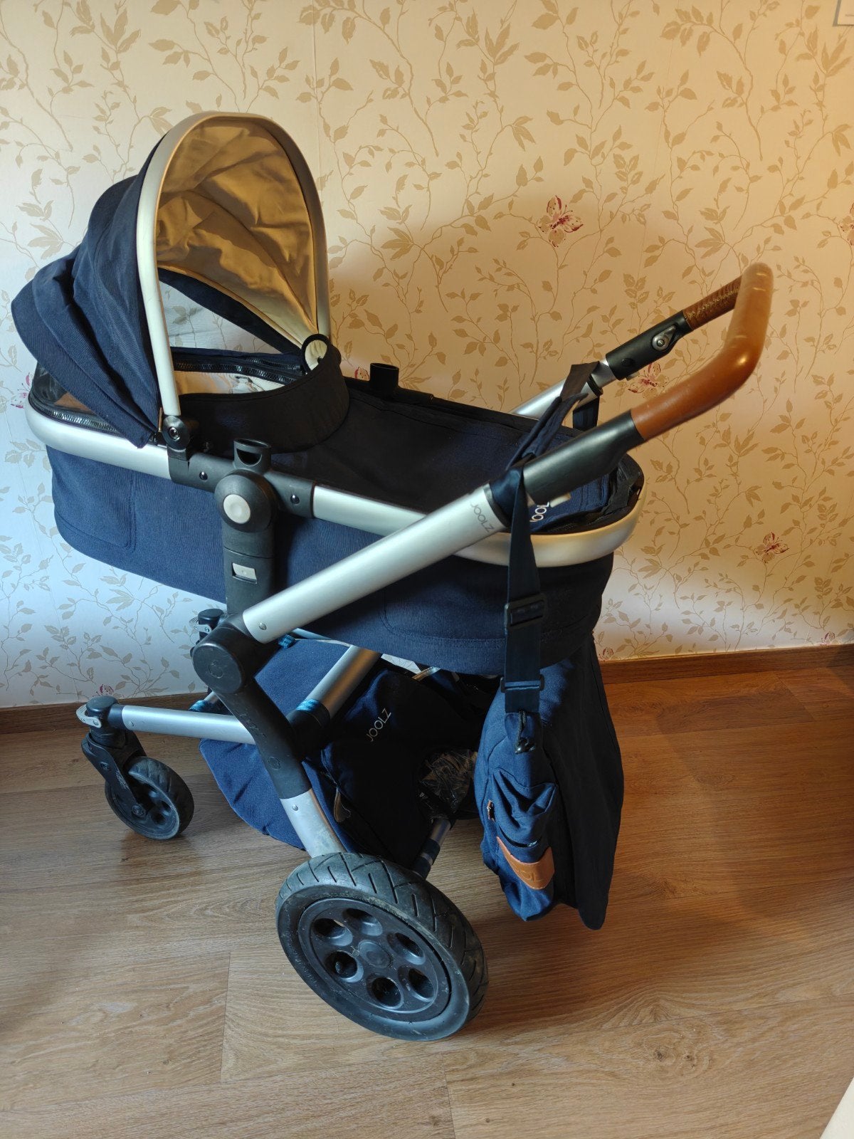 Joolz donkerblauw, Gebruikt, Verstelbare duwstang, Combiwagen, Ophalen