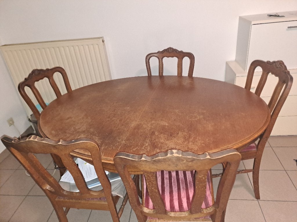 Tafel + 5 Stoelen, Ophalen, Gebruikt