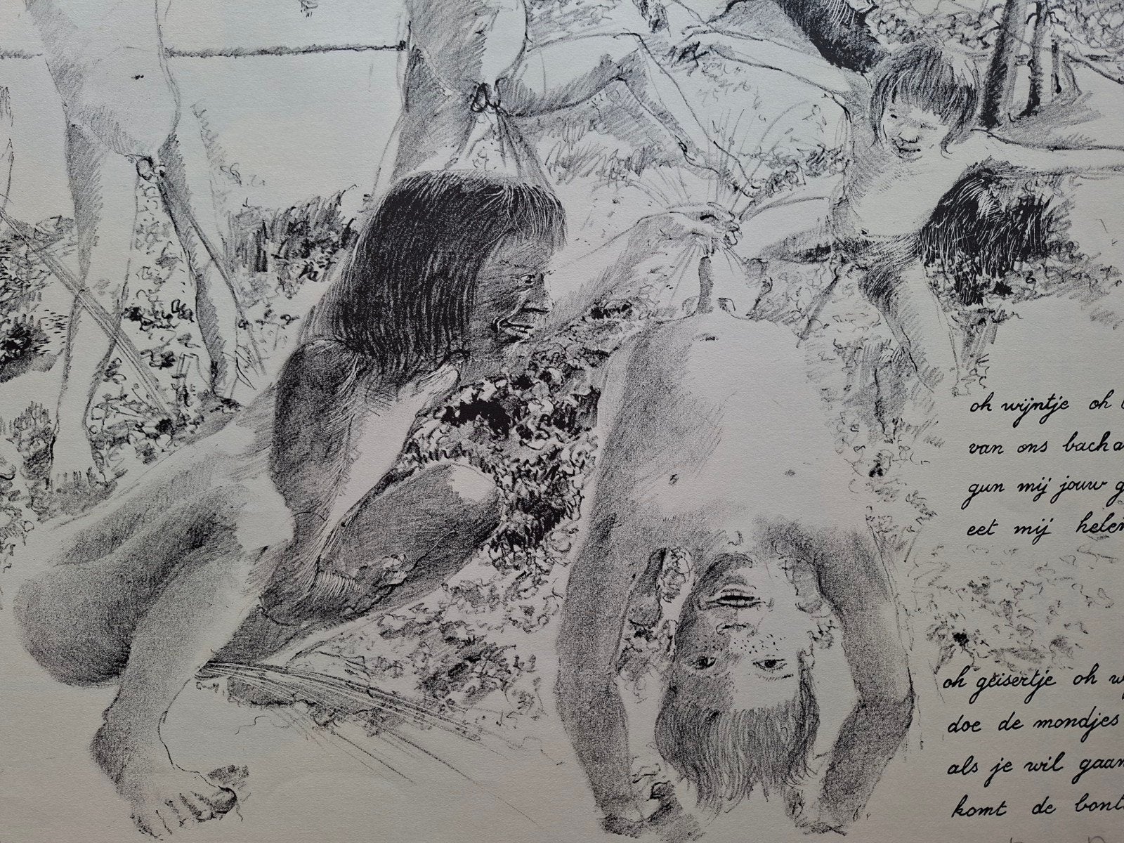 DE BRUYNE Dees "Oh diertje oh pleziertje..." litho, Antiek en Kunst, Genummerd, Ophalen of Verzenden