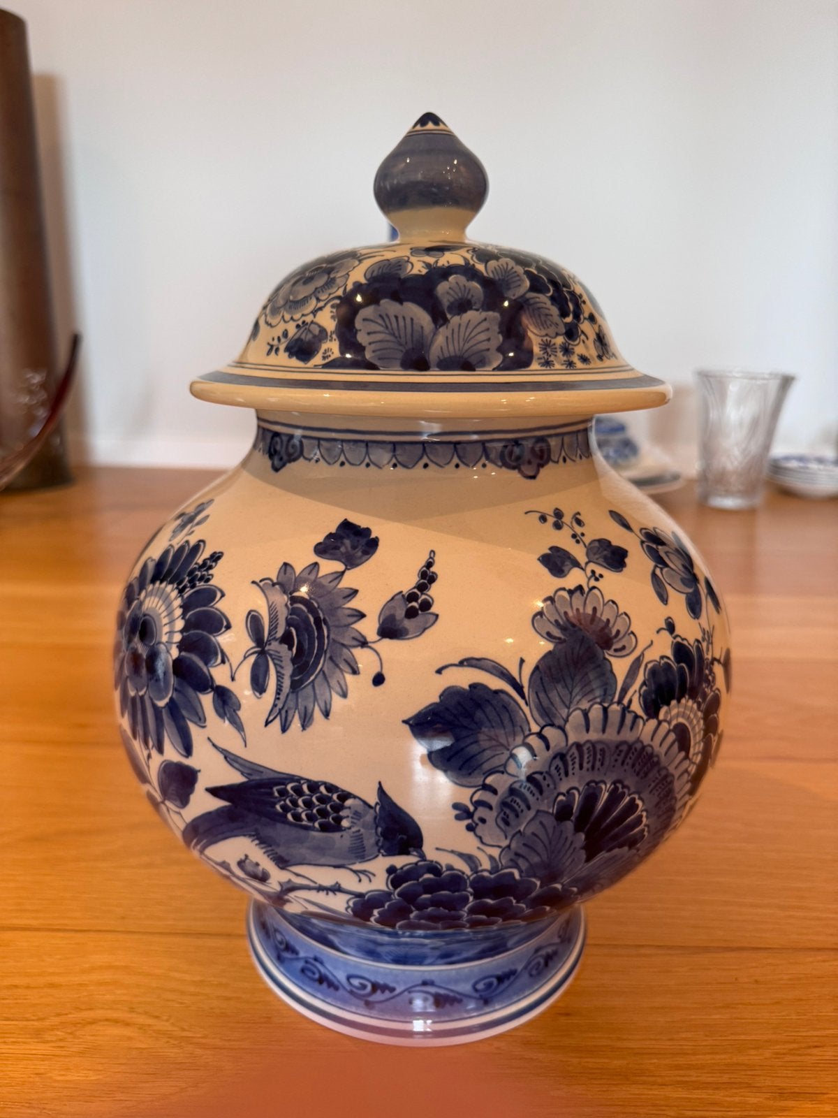 Porceleyne Fles Delfts blauw dekselpot – handbeschilderd, Antiek en Kunst, Ophalen