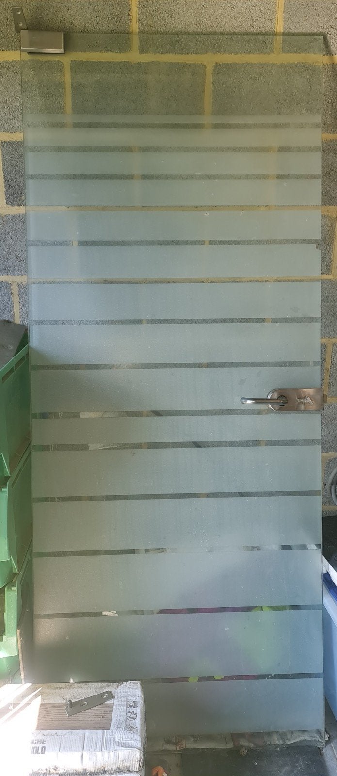 Porte vitrée avec accessoires, les 2 poignées, les charnière, Bricolage & Construction, Enlèvement