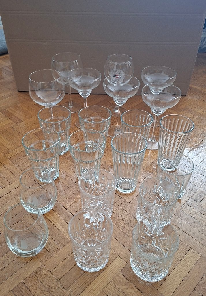 Lot de 21 verres de bar et cocktail, Collections, Enlèvement, Comme neuf, Autres types