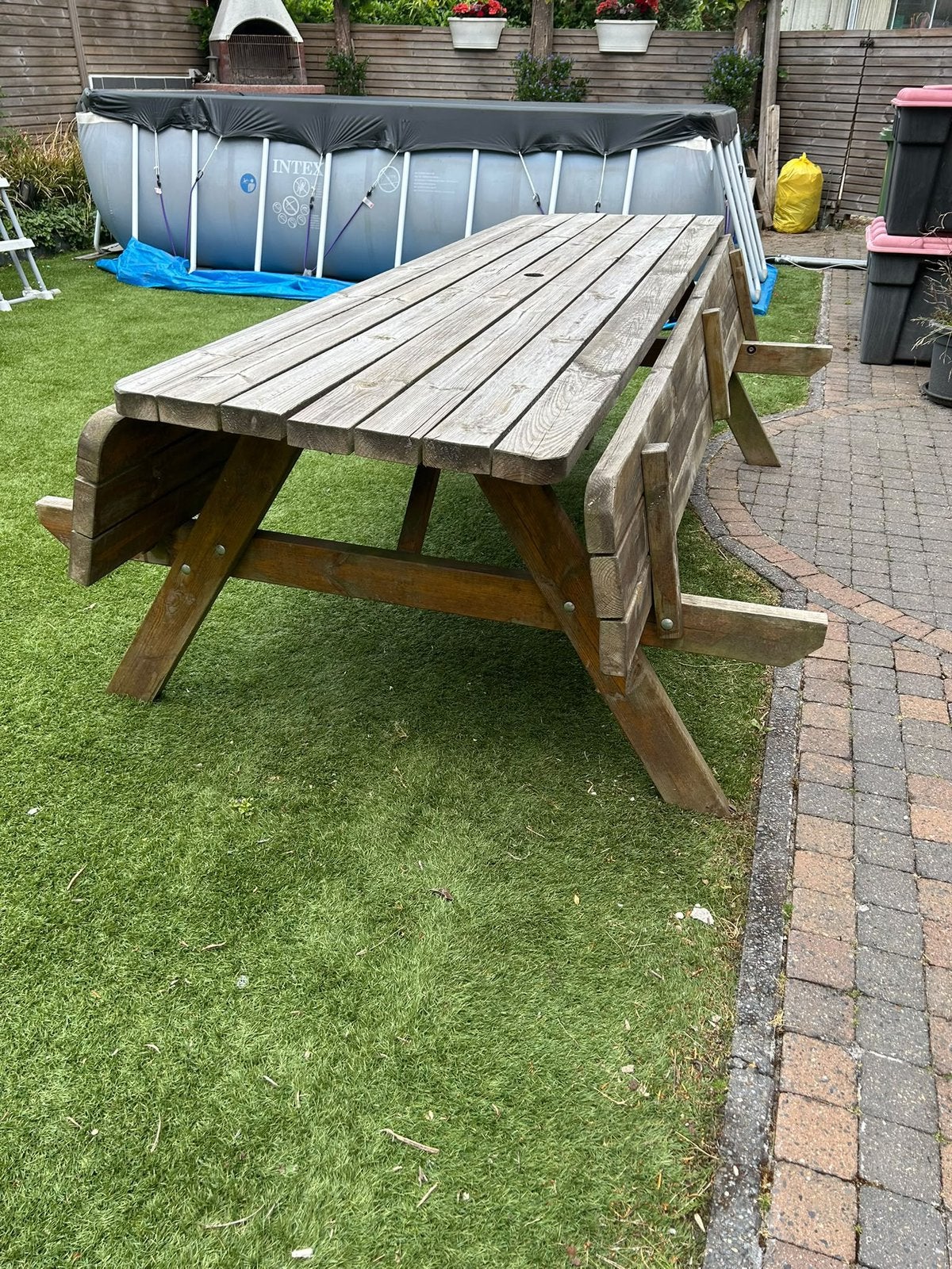 Picnic tafel, Jardin & Terrasse, Enlèvement, Utilisé, Rectangulaire, Bois