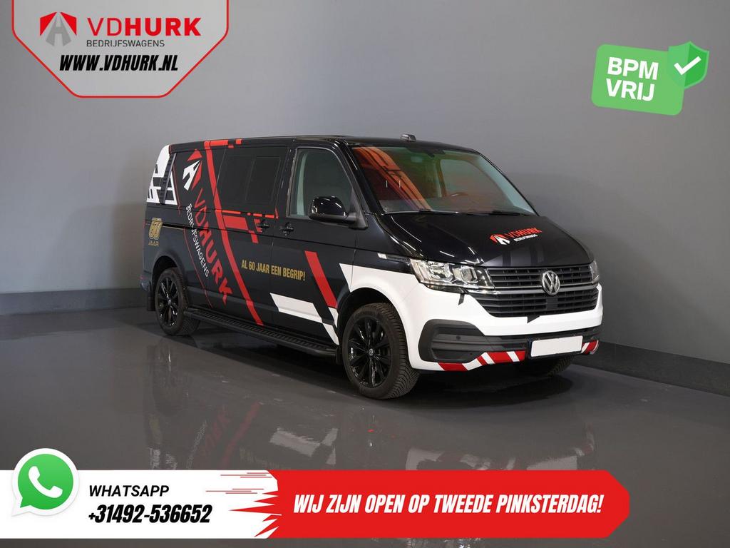 Volkswagen Transporter T6.1 2.0 TDI 150 pk DSG Aut. L2 DC Du, Auto's, Automaat, Parkeersensor, Zwart, Bedrijf