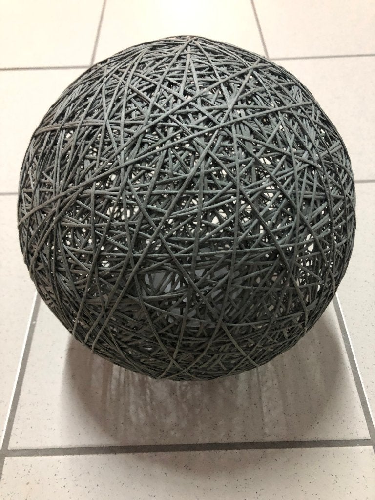 Sfeerlamp geweven bol, Kunststof, 25 cm, Ophalen of Verzenden, Grijs