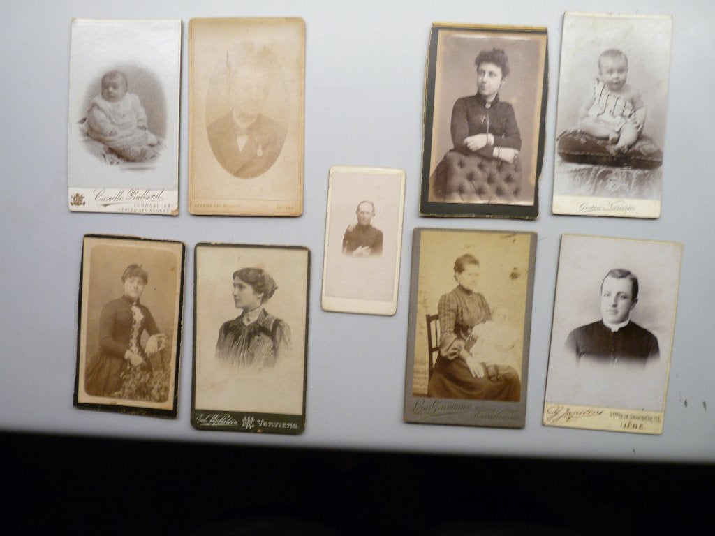 CDV - oude foto's op karton eind jaren 1800 begin 1900, Gebruikt, Foto, Klederdracht, Ophalen of Verzenden