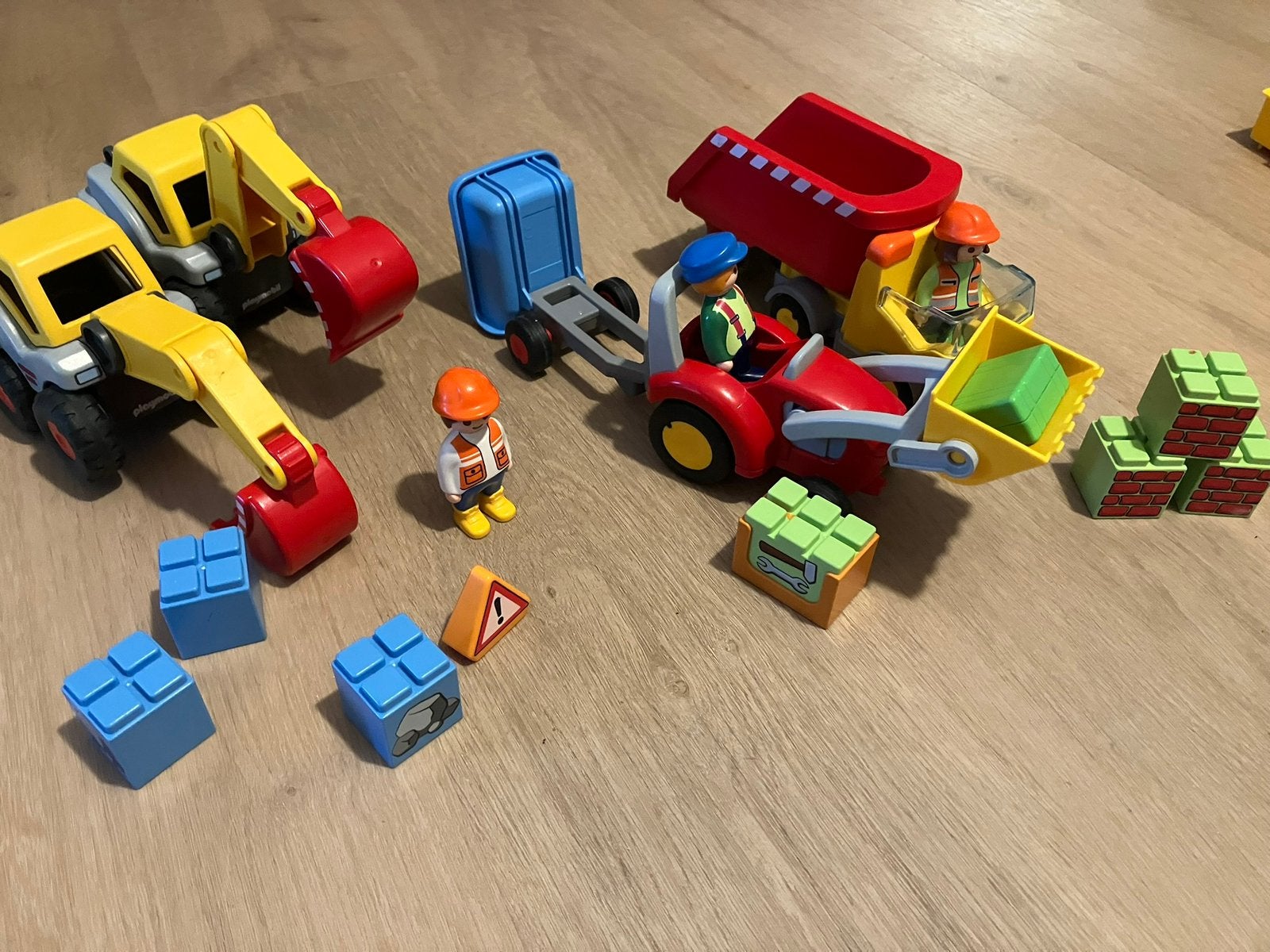 123 playmobil 2 kranen en camion, Enlèvement, Comme neuf