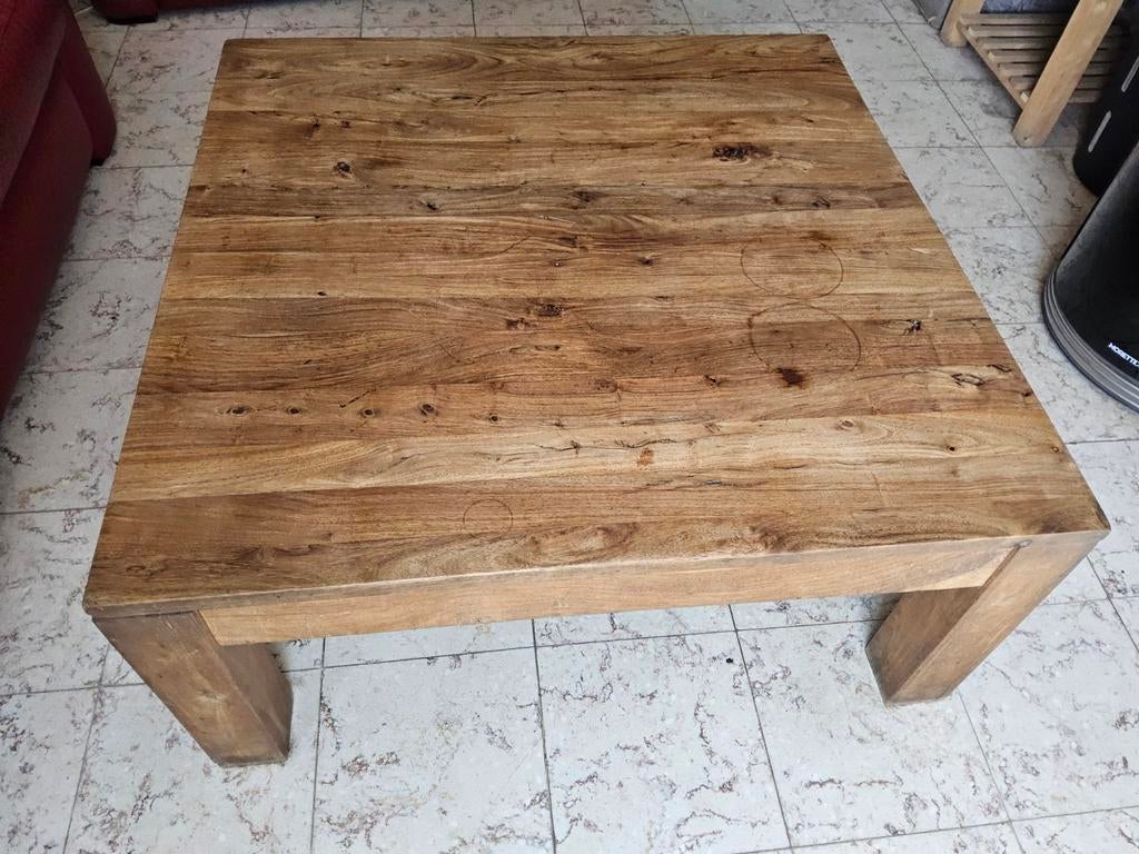 Notenhout massieve salontafel, Huis en Inrichting, Tafels | Salontafels, Ophalen