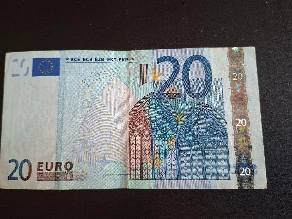 2002 Portugal 20 euro oude serie Trichet code U017, Postzegels en Munten, Bankbiljetten | Europa | Eurobiljetten, Verzenden, Portugal