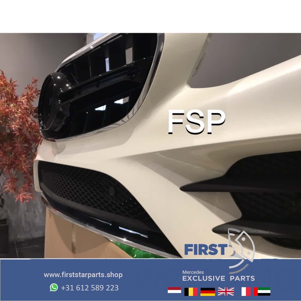 W213 E43 E53 AMG VOORBUMPER COMPLEET Mercedes E Klasse WIT 2, Gebruikt, -, Voor, Ophalen of Verzenden
