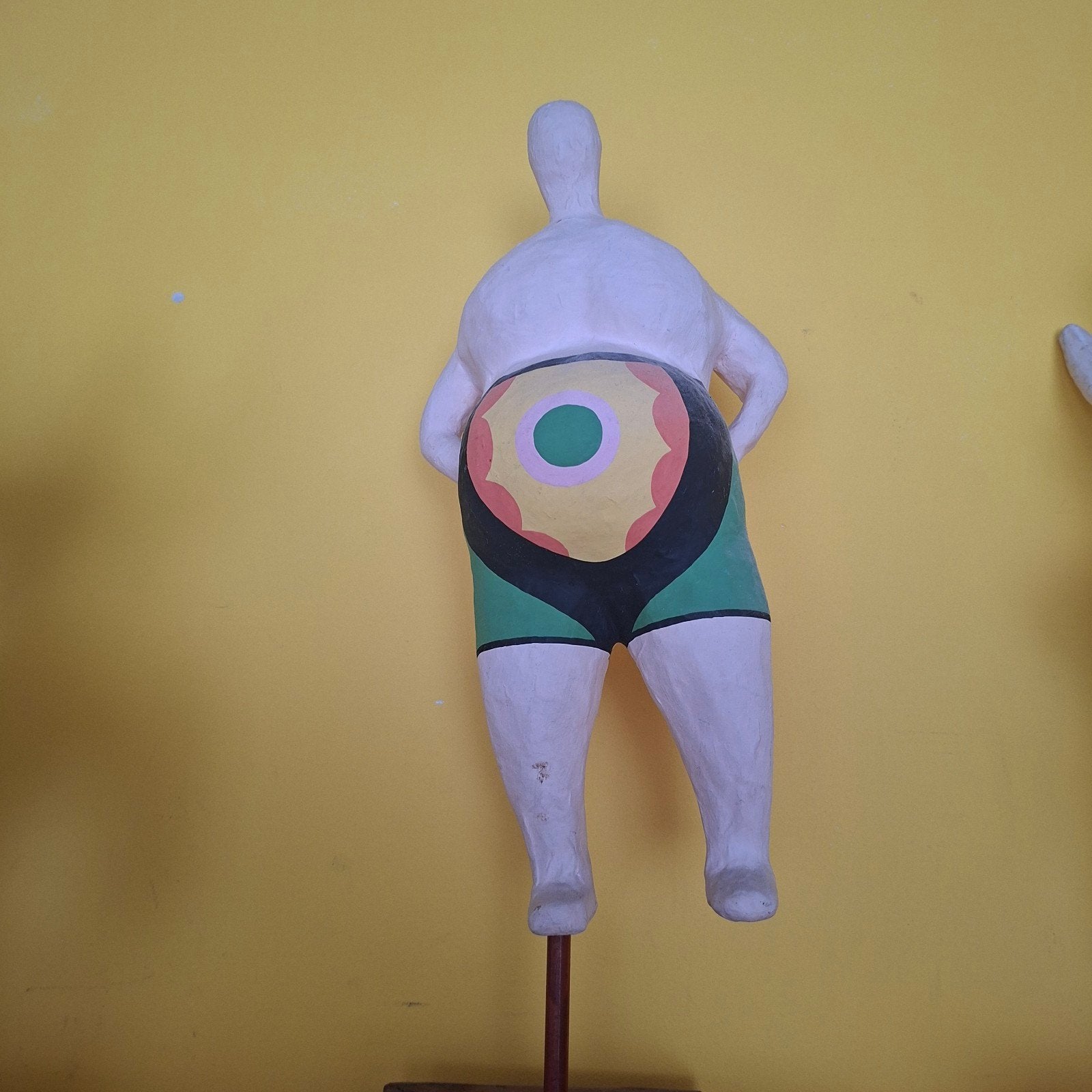 Mooie dikke pop, man in zwembroek, Antiquités & Art, Art | Objets design, Sculpture, Beige, 40 cm, Fait main