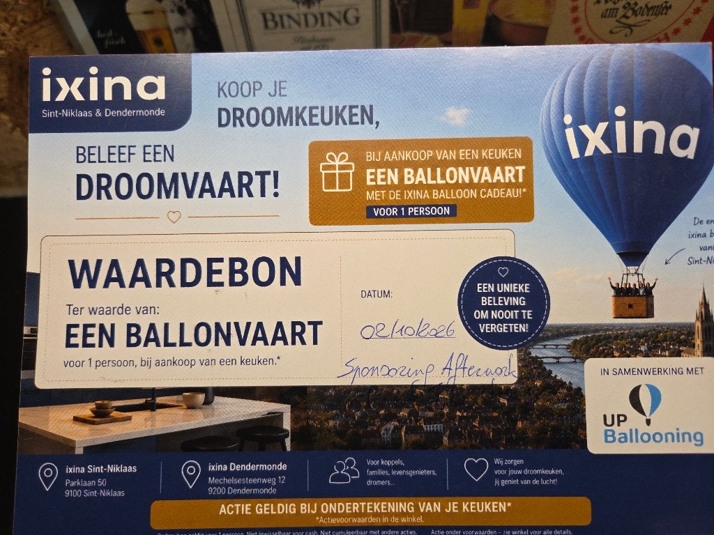 Ballonvaart, Tickets en Kaartjes, Eén persoon, Cadeaubon, Overige typen