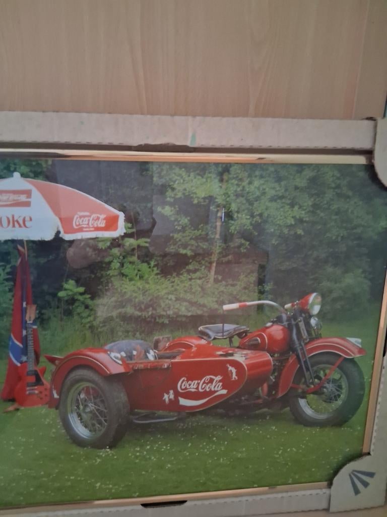 Coca-Cola prent in kader,, Verzamelen, Ophalen, Prent