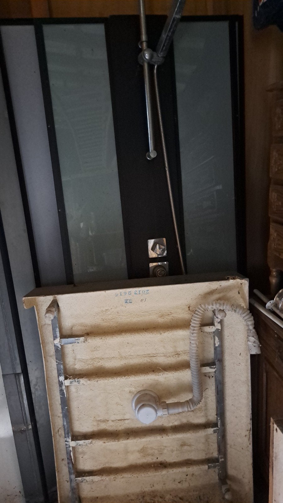 cabine de douche 100cm sur 80cm. noir bac gris. porte coulis, Enlèvement, Douche