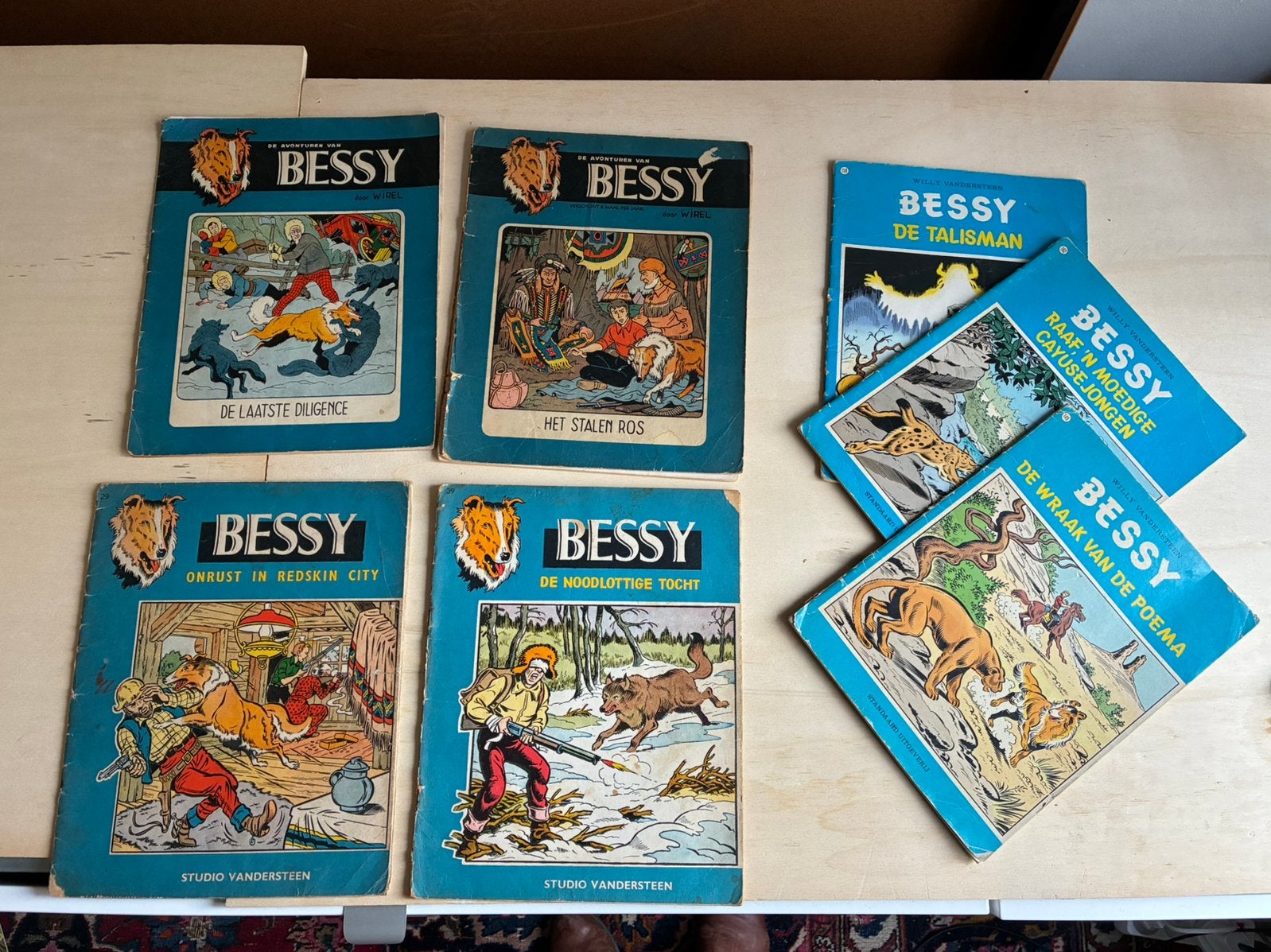 Lot van 4 oude en 3 nieuwere Bessy strips, Boeken, Stripverhalen, Meerdere stripboeken, Ophalen of Verzenden, Gelezen