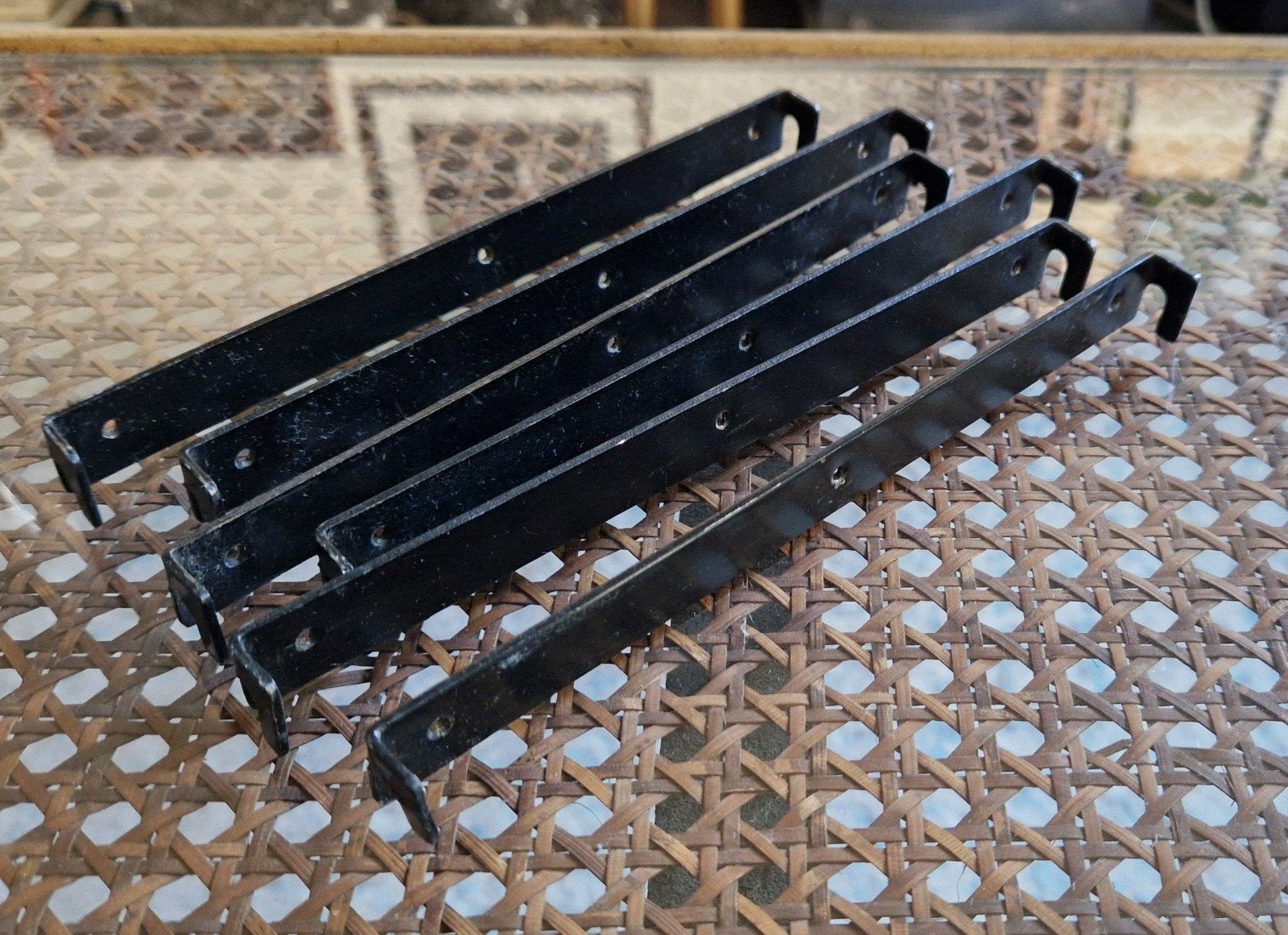 Embouts en fer TOMADO vintage pour planches de bois, Enlèvement ou Envoi, Noir, Métal, Ensemble