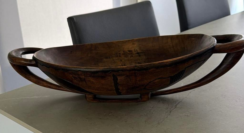 Houten schaal, Huis en Inrichting, Woonaccessoires | Schalen en Manden, Ophalen of Verzenden, Zo goed als nieuw, Schaal