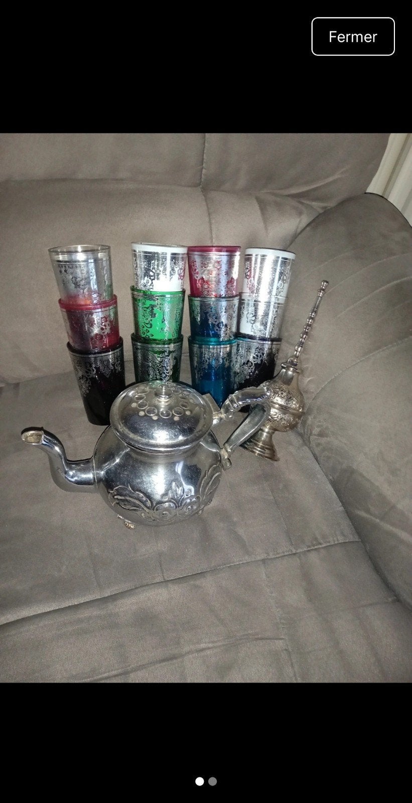 lot théière verres marocain, Maison & Meubles, Enlèvement ou Envoi, Théière
