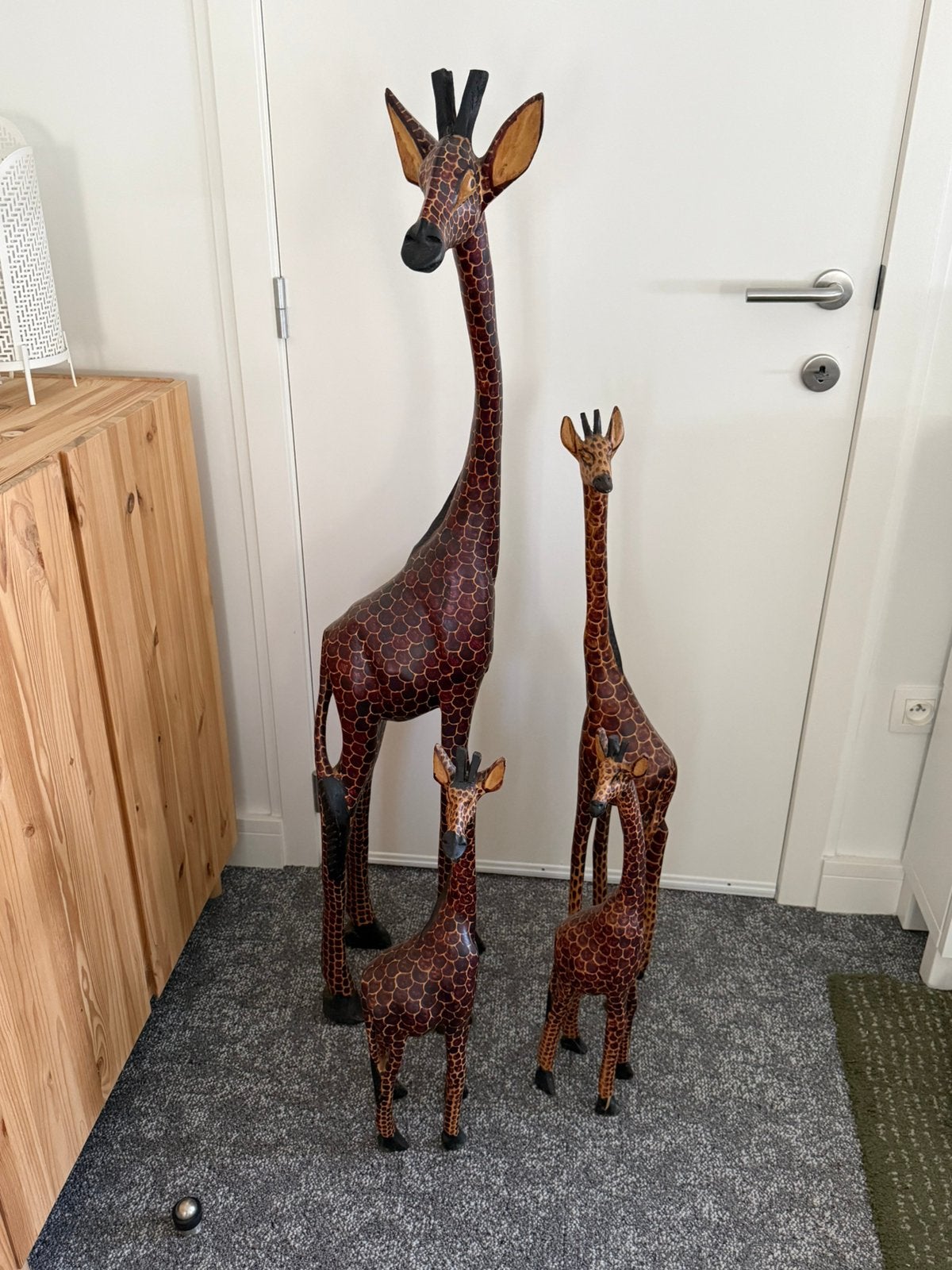 Set van 4 giraffen uit hout 130cm, Ophalen, Hout, 1 meter - 2 meter, Zoogdier
