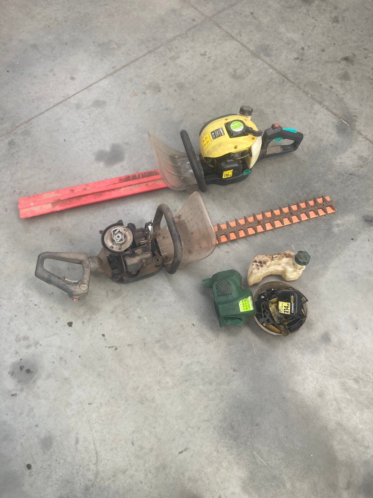 2 heggescharen powerplus, Jardin & Terrasse, Taille-haies, Enlèvement, Utilisé, Essence