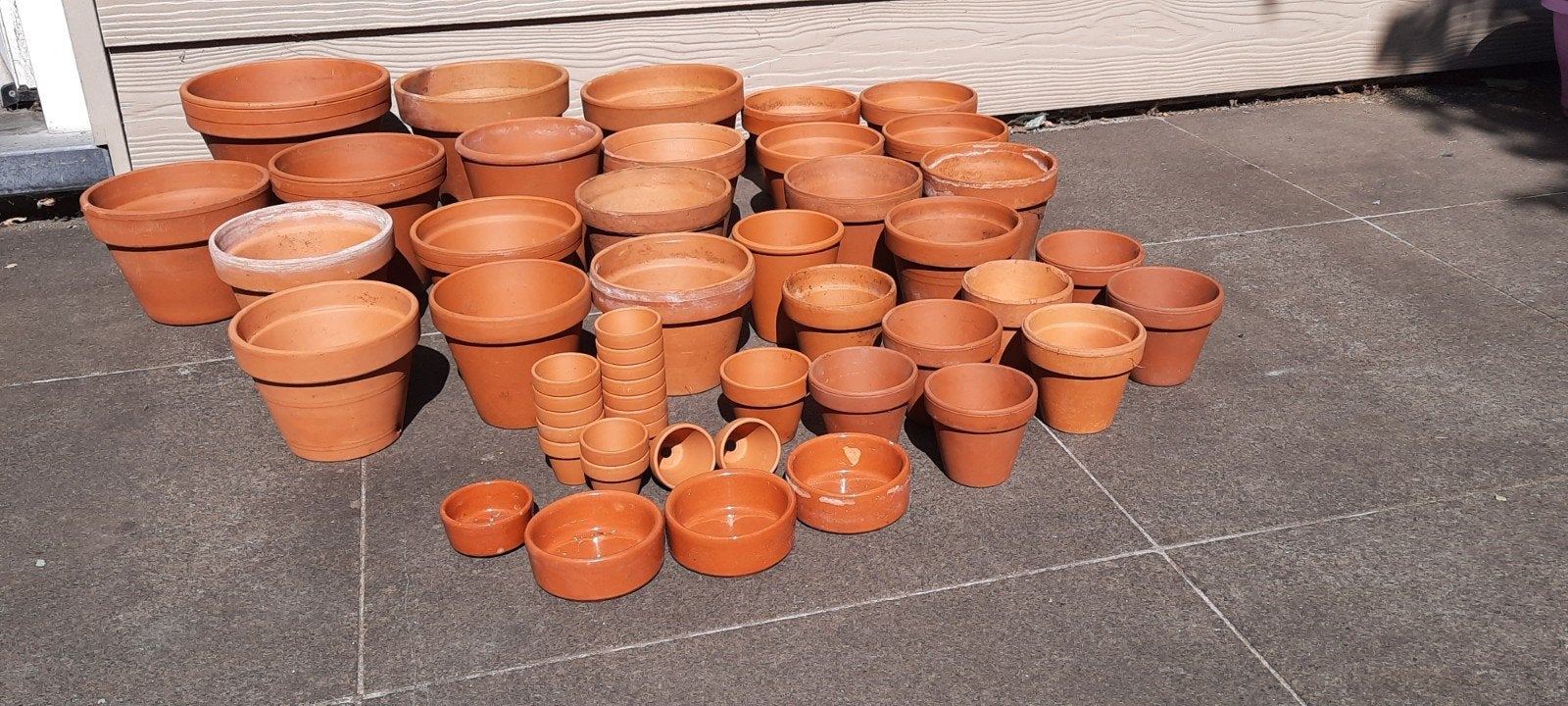 lot terracotta bloempotten (gebruikte staat), Enlèvement, Utilisé, Terracotta