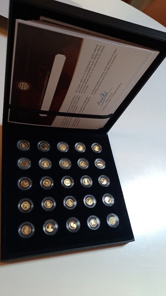 PUUR GOUDEN doos (30 munten)-Maison de la Monnaie Belge, Ophalen, Goud, Setje, Goud