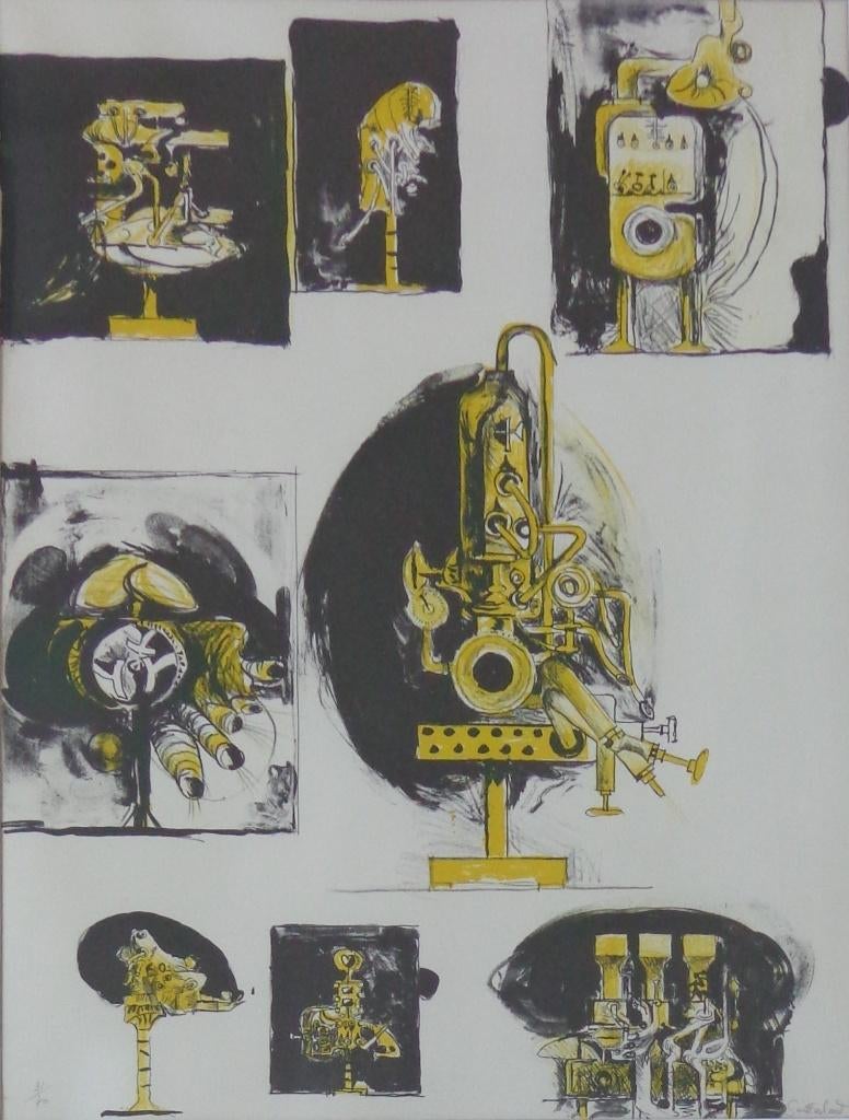 GRAHAM SUTHERLAND / MACHINES AND FORMS / KLEURLITHO 81x65cm, Ophalen