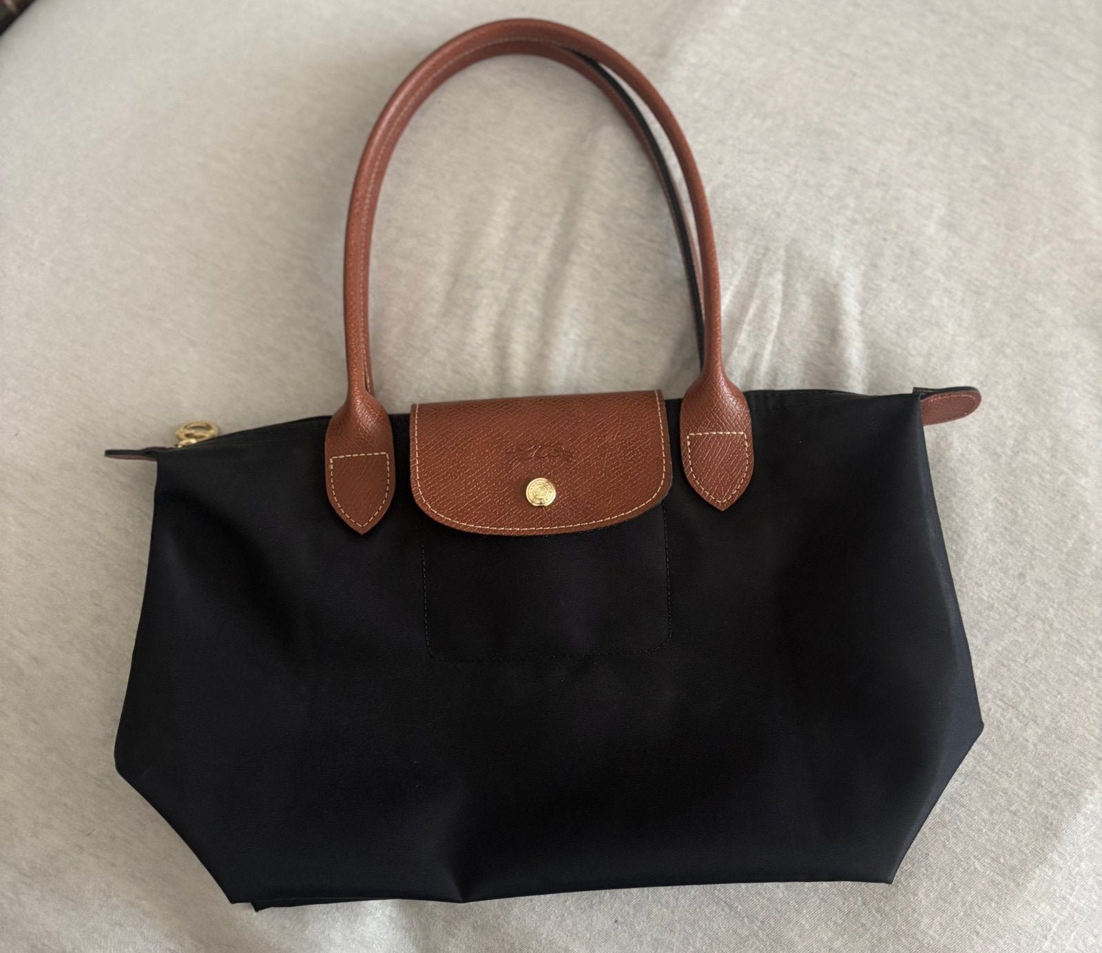 Longchamp Le Pliage — Moyen — Noir, Enlèvement ou Envoi, Comme neuf, Noir, Sac à main