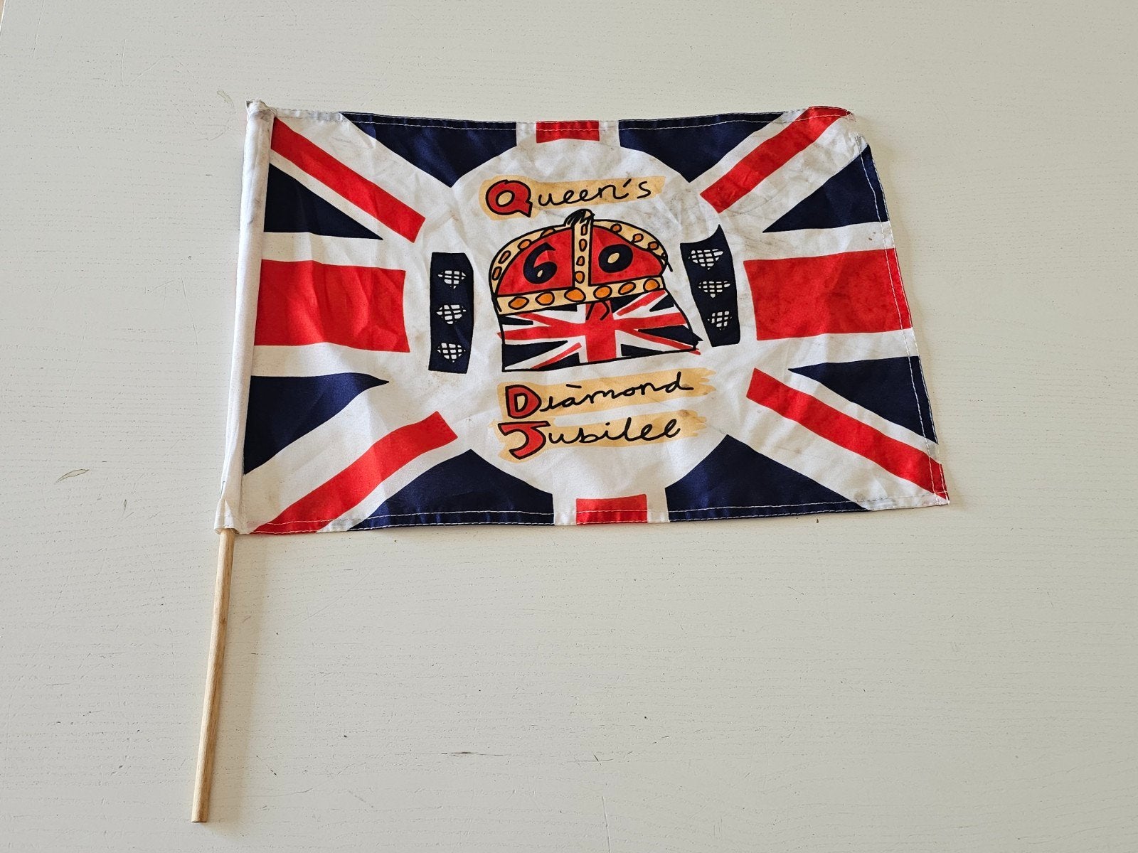 stoffen handvlag uitgebracht ter gelegenheid van het Diamond, Ophalen of Verzenden