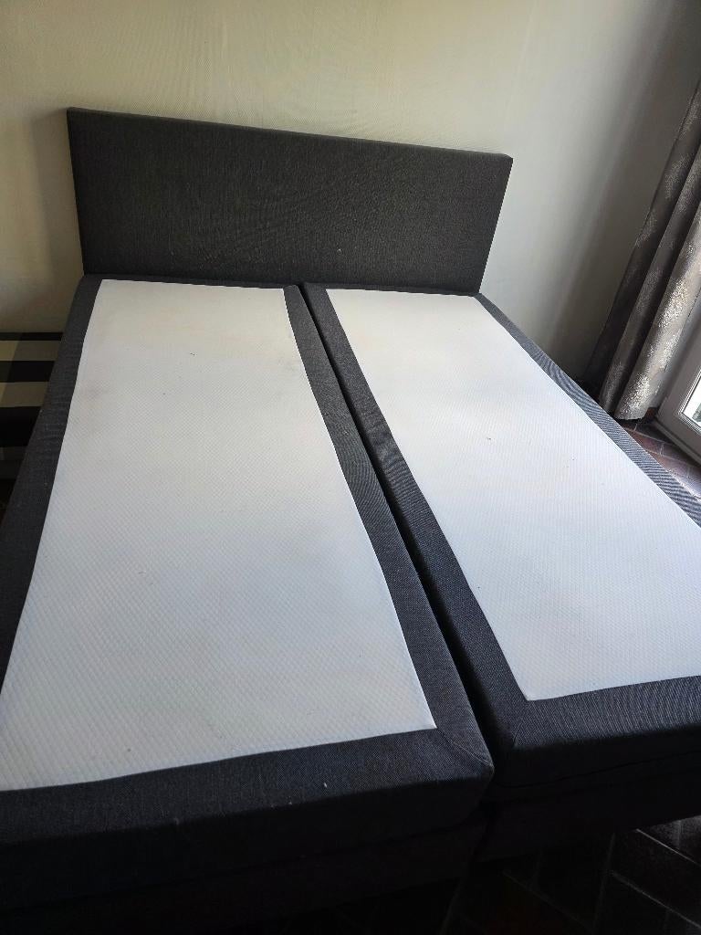 Lit de 160, Gris, Tissu, Enlèvement, Utilisé