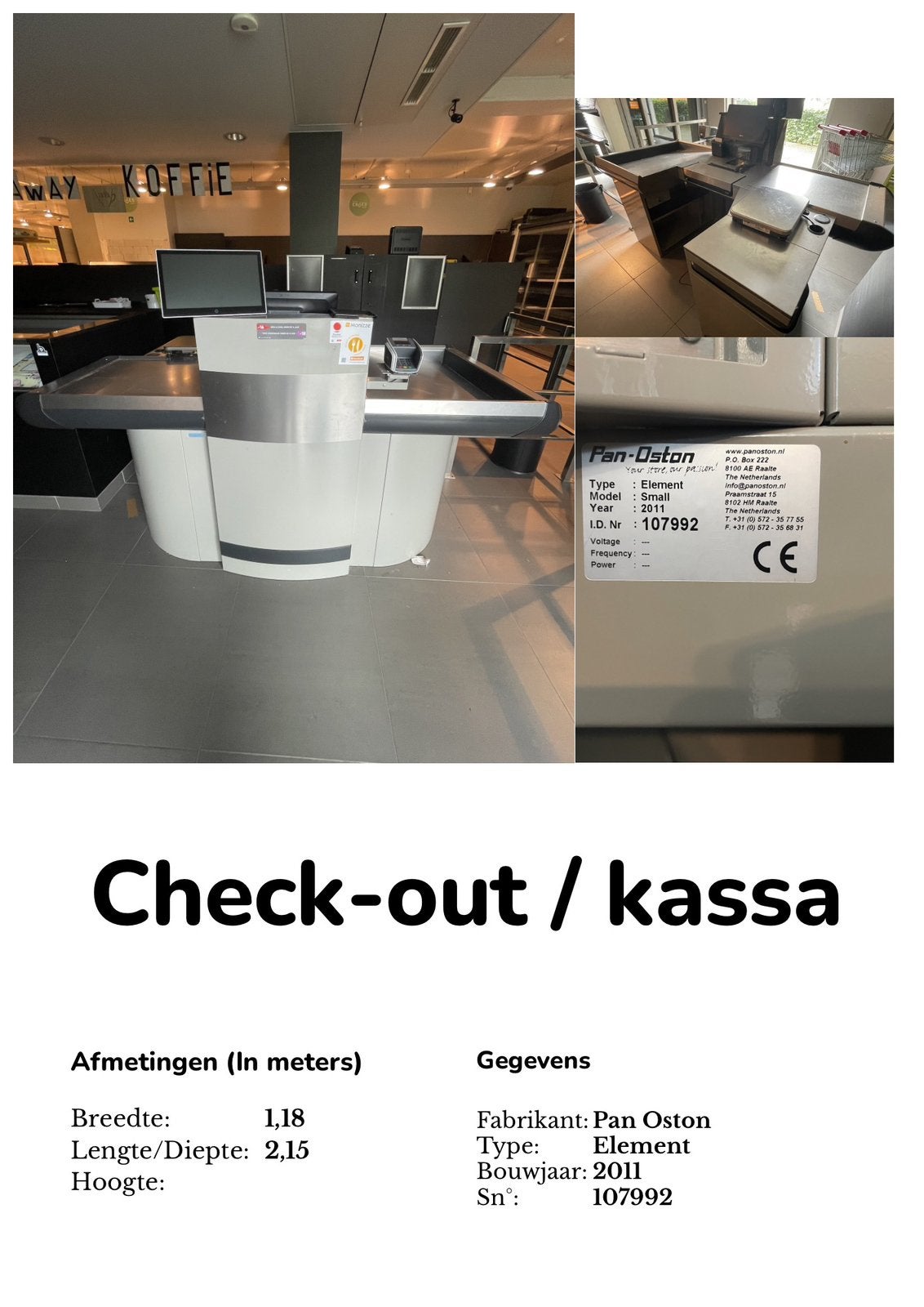 Check out kassa, Ophalen