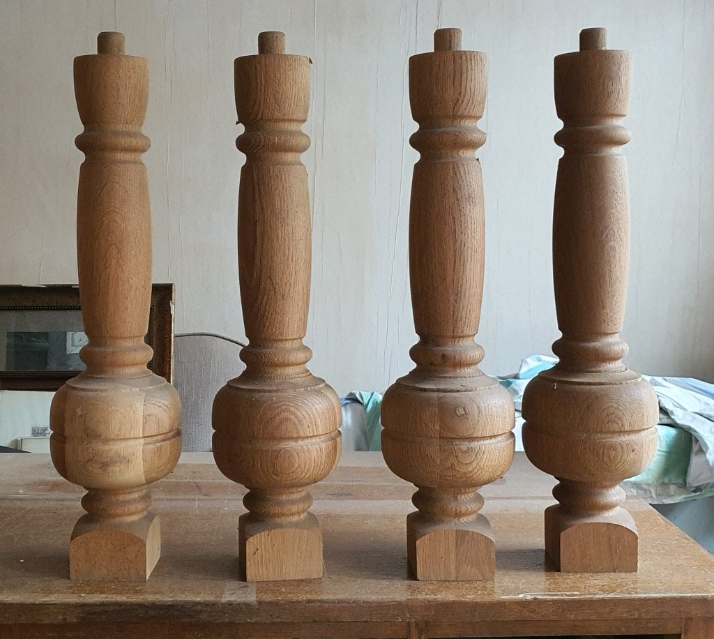 4 mooie massief eiken tafelpoten, Ophalen, Tafelpoot, Minder dan 50 cm, 50 tot 100 cm