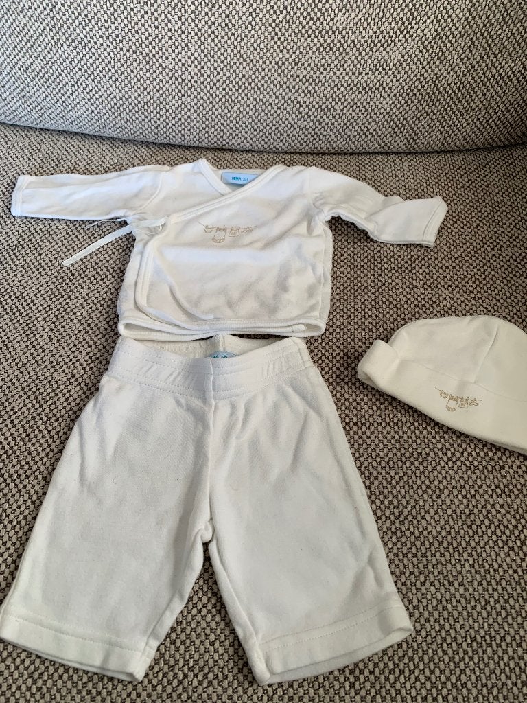 newbornset HEMA maat 50  - nieuwstaat, Enfants & Bébés, Vêtements de bébé | Taille 50, Enlèvement ou Envoi, Neuf, Pantalon