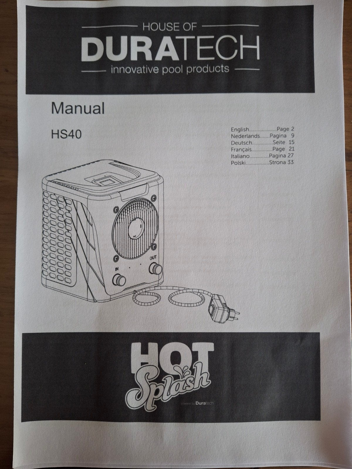 Zwembad verwarmer, Ophalen