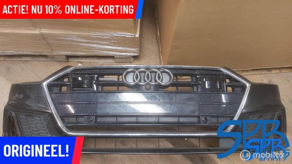 AUDI A7 4K8 S-Line VOORBUMPER GRILL GRILLE COMPLEET PDC SRA, Audi, Gebruikt, Voor