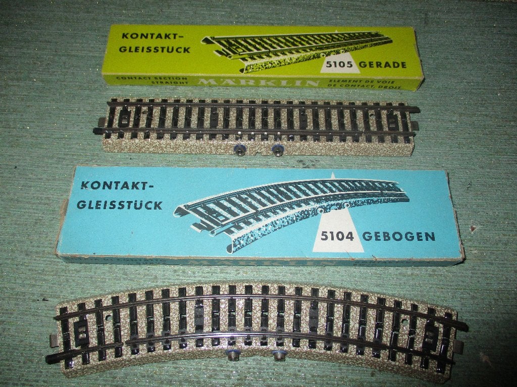 Marklin rails de contact 5104 + 5105, Enlèvement ou Envoi, Utilisé, Rails, Märklin