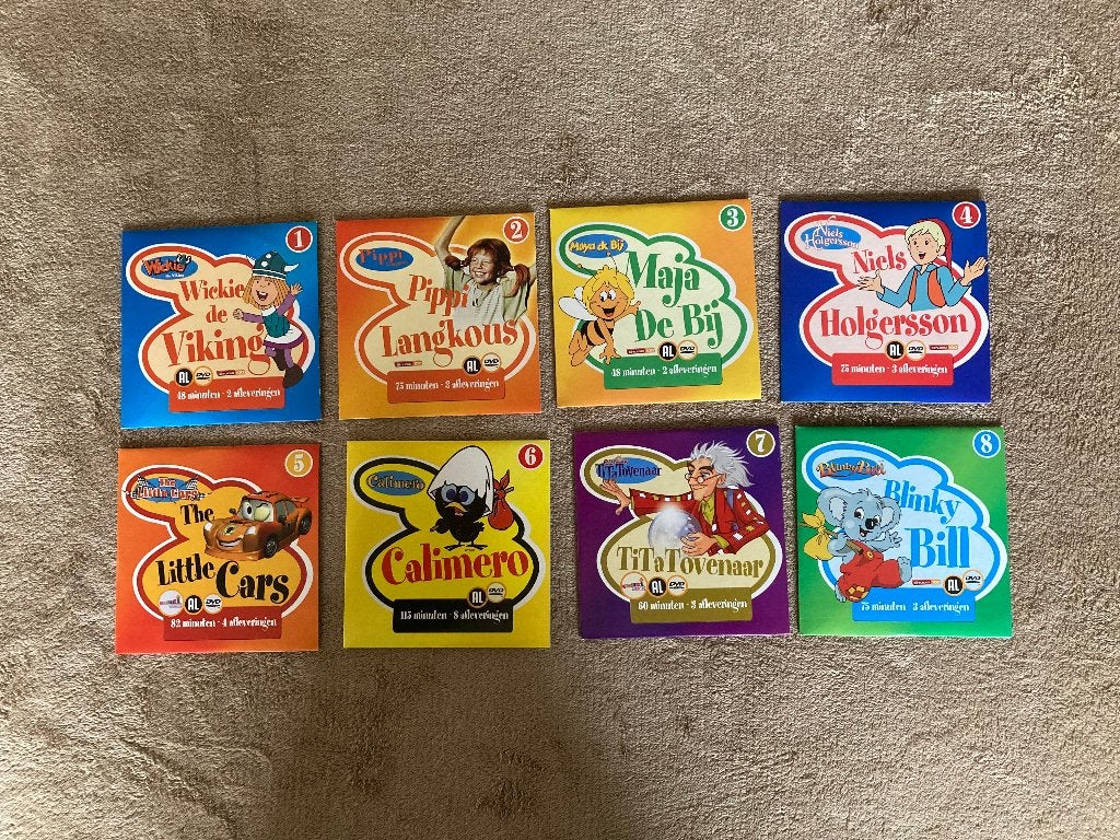 Laatste Nieuws DVD collectie voor kinderen (8 stuks), Ophalen of Verzenden, Zo goed als nieuw, Tekenfilm
