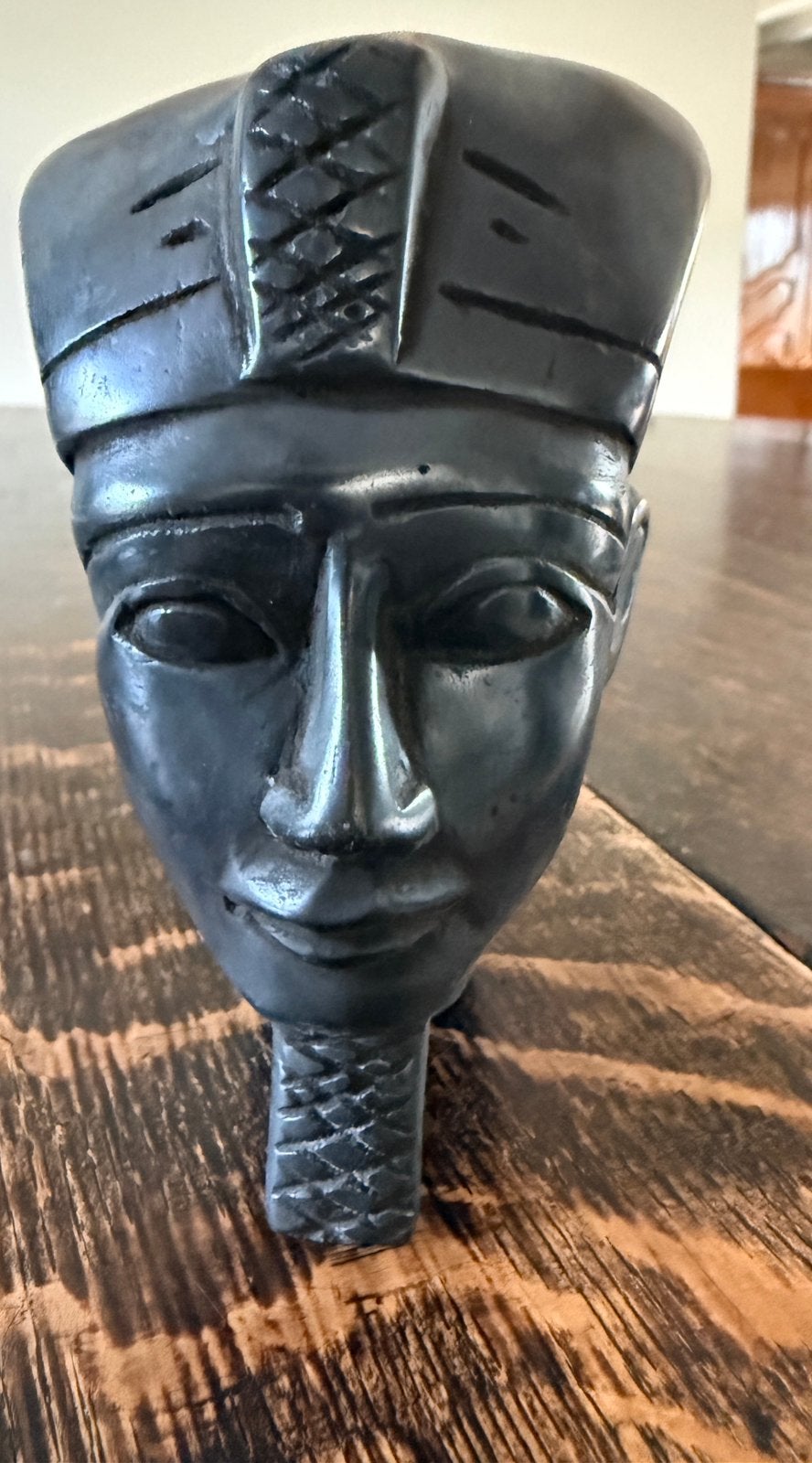 Buste de pharaon égyptien - statue en pierre - 14 cm, Antiquités & Art, Enlèvement ou Envoi