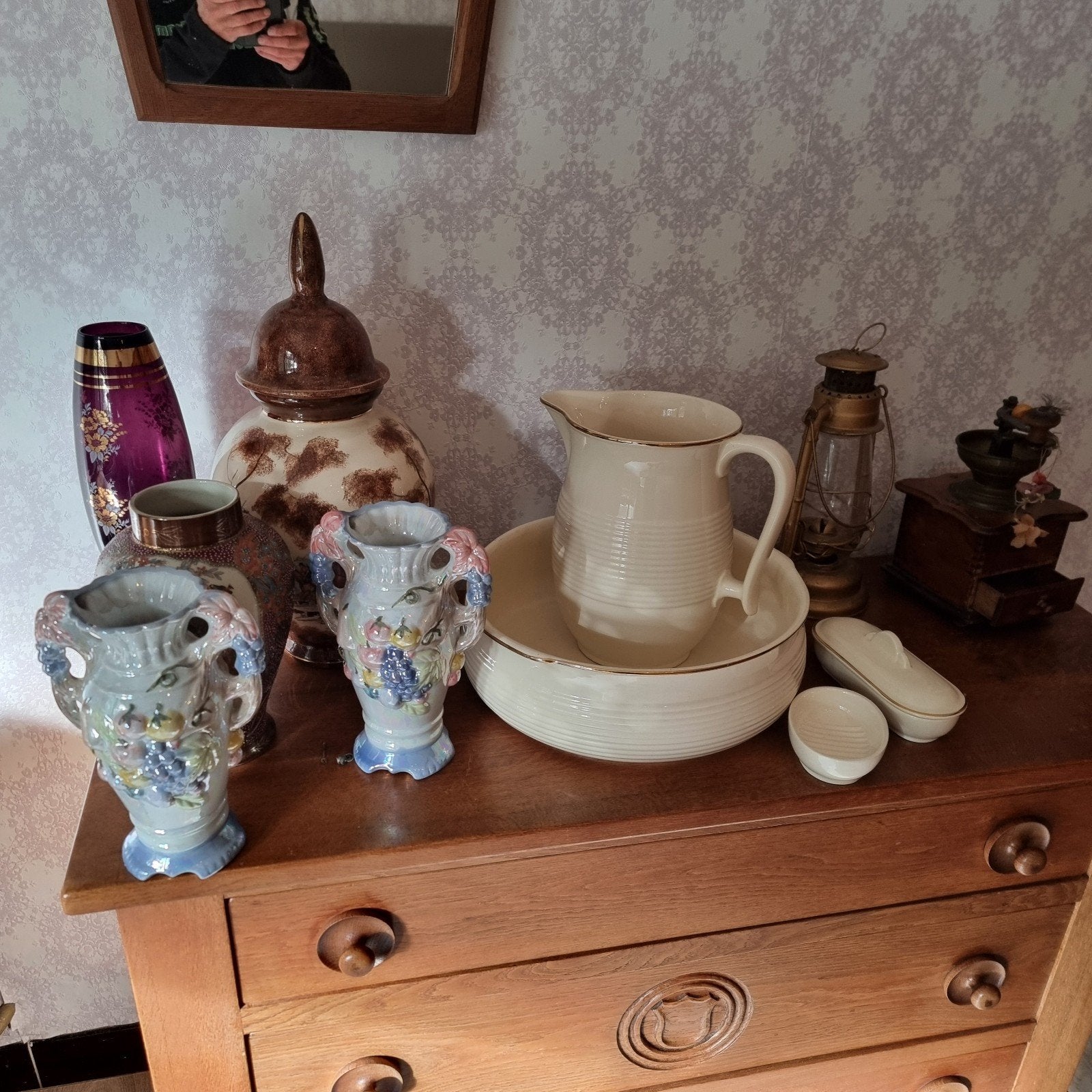 Ensemble de lavabo ancien et beaux vases, Enlèvement, Set