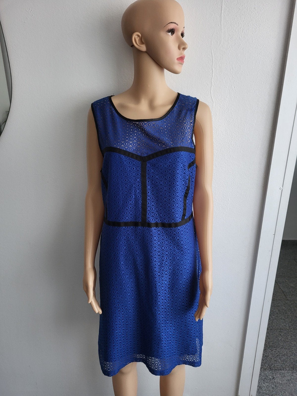 Blauwe elegante jurk maat 44 – mooie staat, Ophalen of Verzenden, Maat 42/44 (L), Blauw