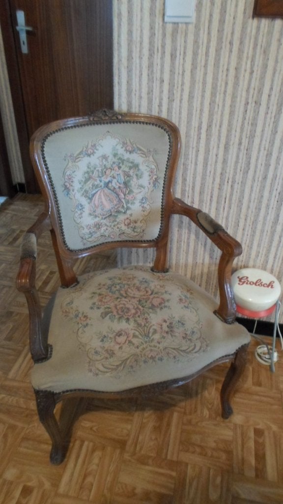 louis xv stijl, stoel met rietzitting, zetel jaren 1920, Antiek en Kunst, Ophalen